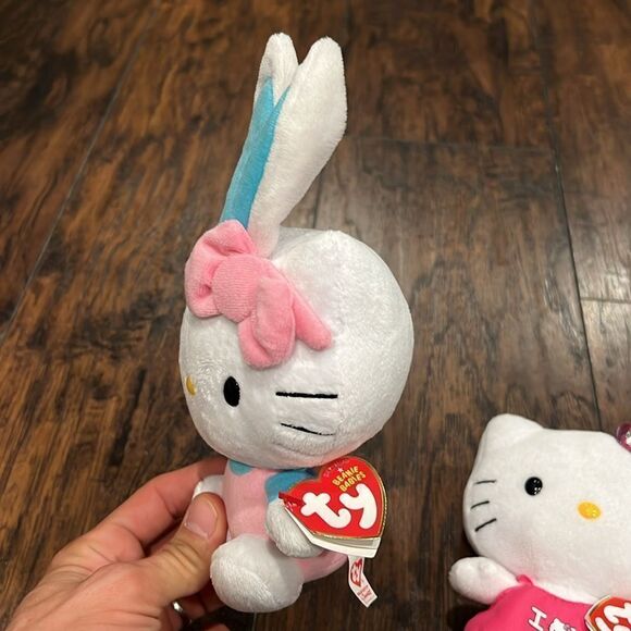 Ty Beanie Baby-HELLO KITTY I LOVE NY 6" Stuffed Plush NWT Mint and Easter bunny - Picture 4 of 10